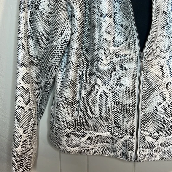Ruby Red Snake Skin Leather Jacket - Picture 3 of 9